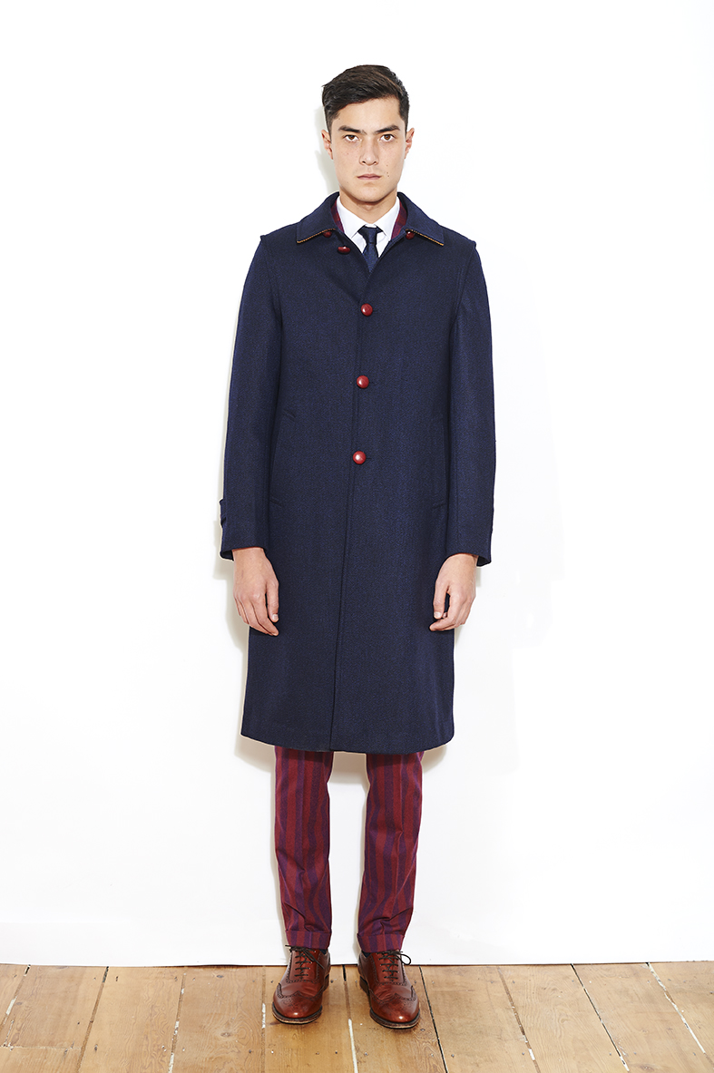 Navy Tyrol Wool Overcoat